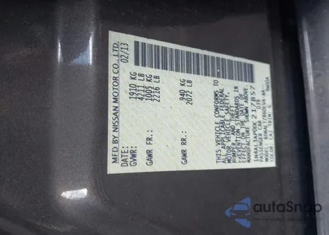 2013 Nissan Altima 2.5 Sv из США, поврежденный, VIN 1N4AL3AP0DC217857